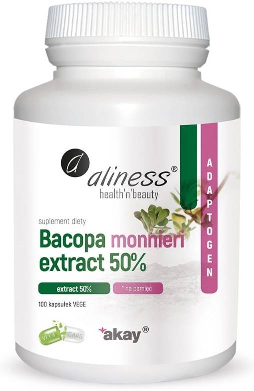 Bacopa Monnieri 500 mg 100 kaps. Vege Aliness Adaptogen - suplement diety