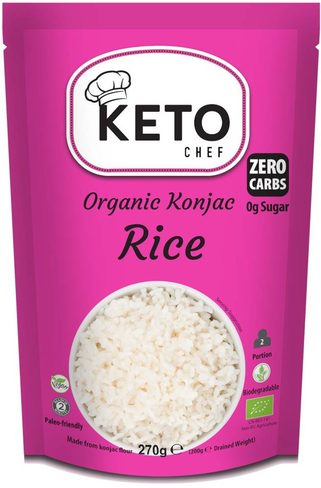 Makaron Konjac Rice Ryż shirataki Bio 270 g Keto Chef Better Than Foods Bezzapachowy