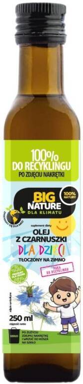 Olej z czarnuszki tłoczony na zimno dla dzieci 250 ml Big Nature sklep zielonaesencja pl