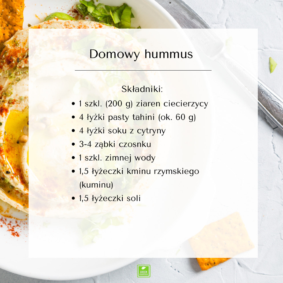 składniki na domowy hummus - zielonaesencja