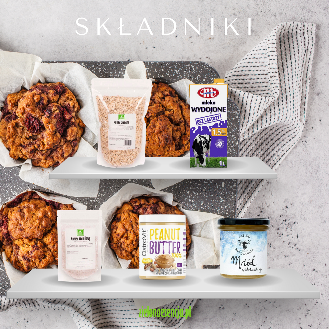 składniki potrzebne do pysznych i zdrowych muffinków znajdziesz na zielonaesencja.pl