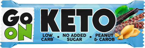Baton orzechowy z karobem Bez Cukru 50 g Go On KETO Bar Peanut & Carob - Sante (WAŻN. 23.06.2025)