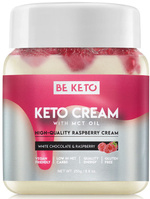 Keto Krem Biała Czekolada i Malina + MCT bez cukru 250 g BeKeto Cream White Chocolate & Raspberry