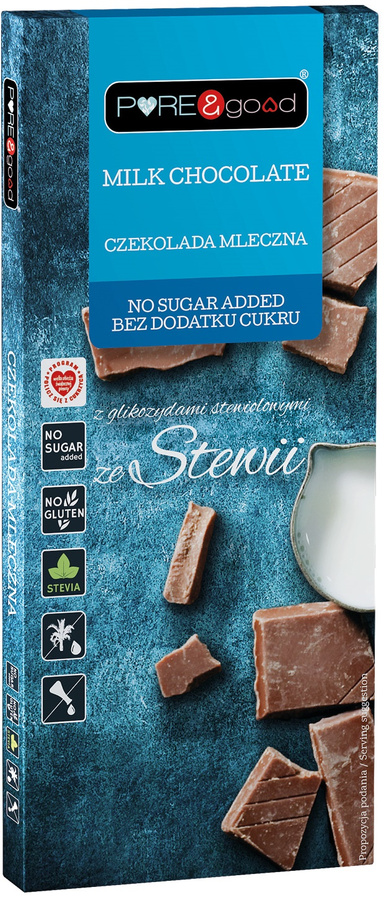 Czekolada mleczna Bez Cukru z erytrytolem i stewią 100 g Pure&Good