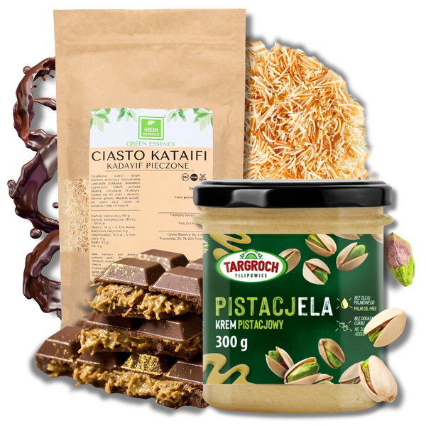 Ciasto Kadayif pieczone 200 g + Krem pistacjowy Pistacjela Targroch 300 g