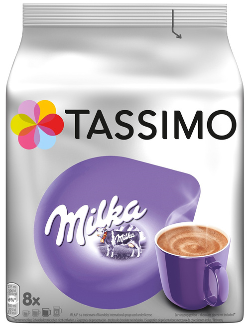 Tassimo Milka kapsułki 8 napojów rozm. L - napój czekoladowy Czekolada gorąca (WAŻN. 13.02.2025)