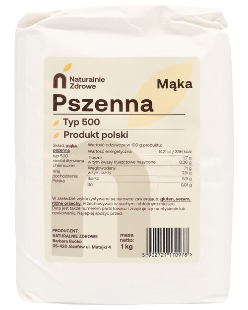 Mąka pszenna typ 500 1 kg Naturalnie Zdrowe