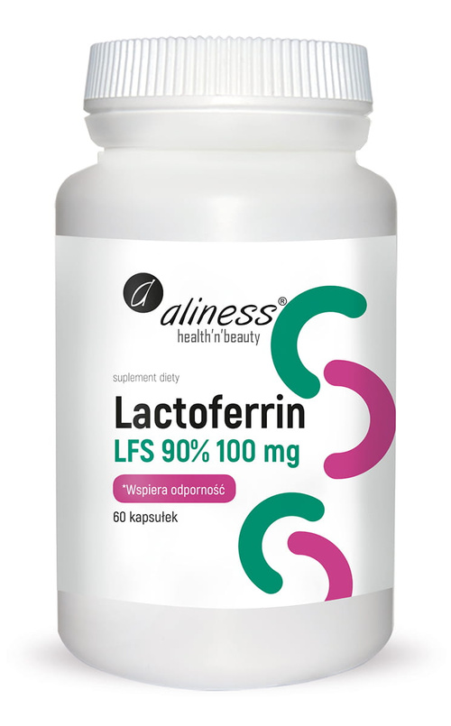 Lactoferrin LFS 90% 100 mg Laktoferyna 60 kaps. Aliness - suplement diety