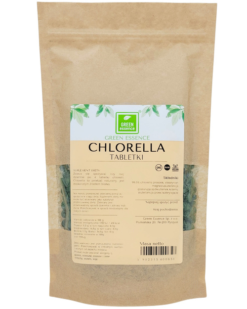 Chlorella tabletki 250mg Green Essence 1000 sztuk 250 g - suplement diety