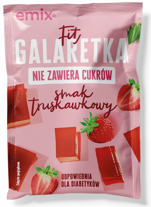 Galaretka Fit bez cukru Truskawka 25 g Emix o smaku truskawkowym