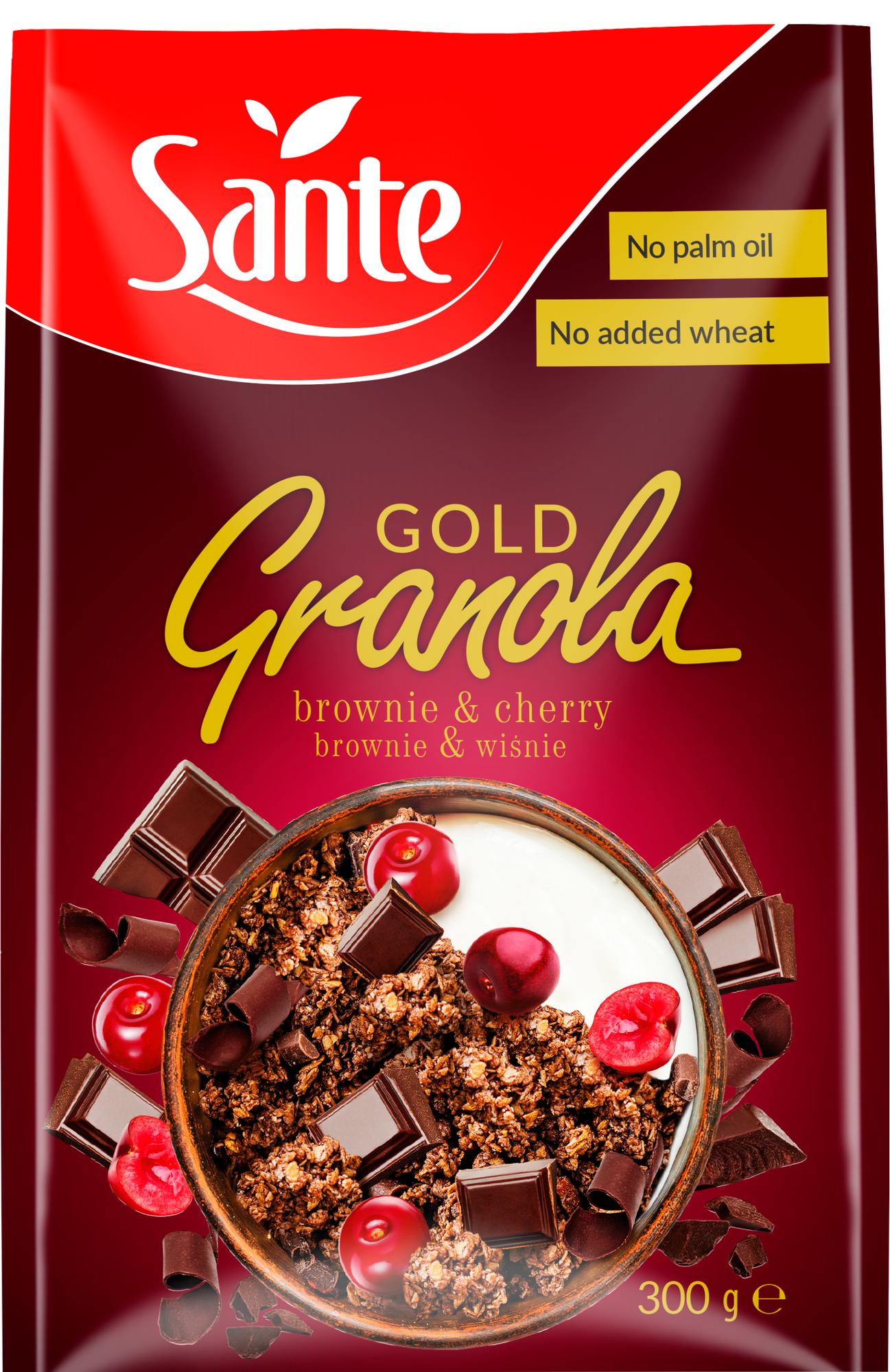 Granola Gold Brownie i Wiśnia 300 g - Sante