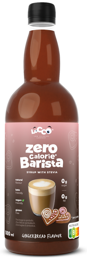 Syrop Zero ze stewią Piernik bez cukru 1000 ml LoCCo Barista Syrup Gingerbread