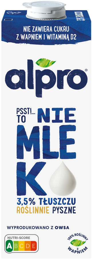 Alpro Nie Mleko Napój owsiany 3,5% bez dodatku cukru 1 L