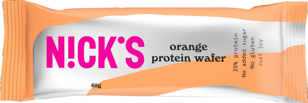 Wafelek proteinowy pomarańczowy w czekoladzie Bez Cukru 40 g Nick's Protein Wafer Orange