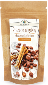 Prażone migdały z ksylitolem i cynamonem 100 g - Pięć Przemian