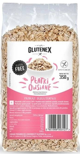 Płatki owsiane Bezglutenowe 350 g Glutenex - owsianka