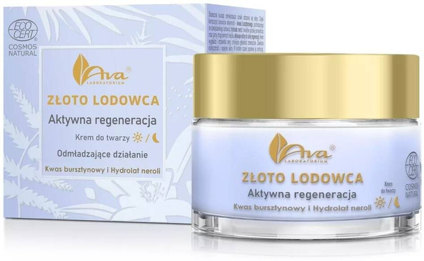 Krem do twarzy na dzień/noc 50 ml Ava Laboratorium Złoto Lodowca Aktywna Regeneracja