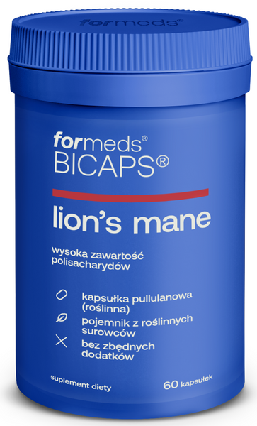 Soplówka jeżowata ekstrakt 60 kapsułek ForMeds BICAPS Lion's Mane - suplement diety