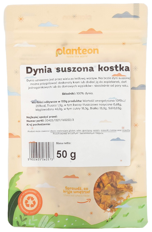 Dynia suszona kostka 50 g Planteon