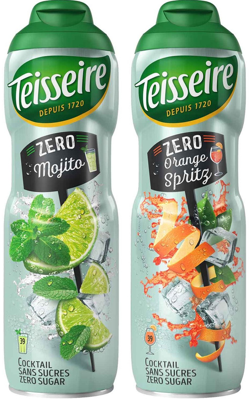 Teisseire Syrop Zero Bez Cukru Pomarańcz + Mojito Zestaw 2x 600 ml bidon koncentrat