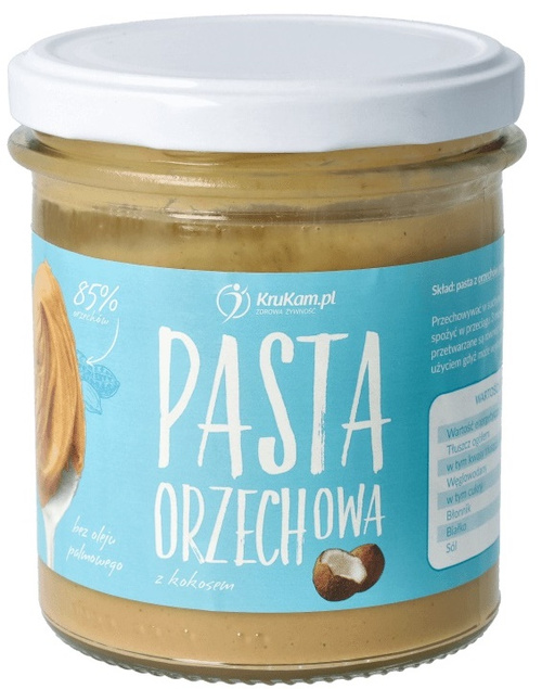 Pasta Orzechowa z kokosem naturalna - krem orzechowy 300 g - Krukam