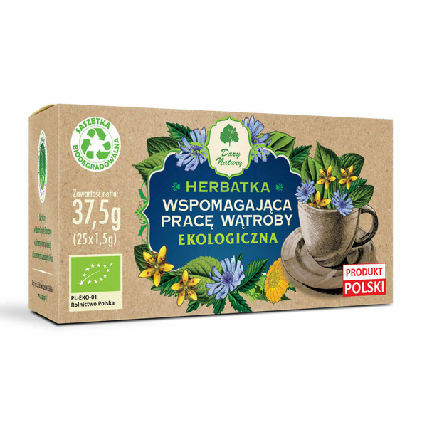 Herbatka wspomagająca pracę wątroby Ekologiczna 25x 1,5 g Dary Natury