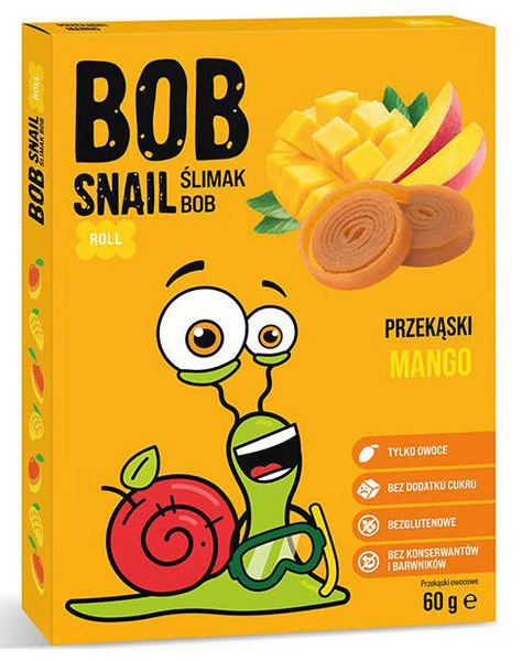 Przekąska owocowa mango Bez Cukru 60 g Bob Snail Ślimak (WAŻN. 09.06.2025)