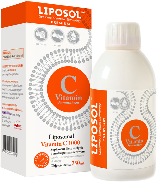 Witamina C 1000 Liposomalna 250 ml pomarańczowy Liposol Aliness - suplement diety