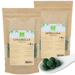 Spirulina + Chlorella tabletki 2000 sztuk - suplement diety ZESTAW