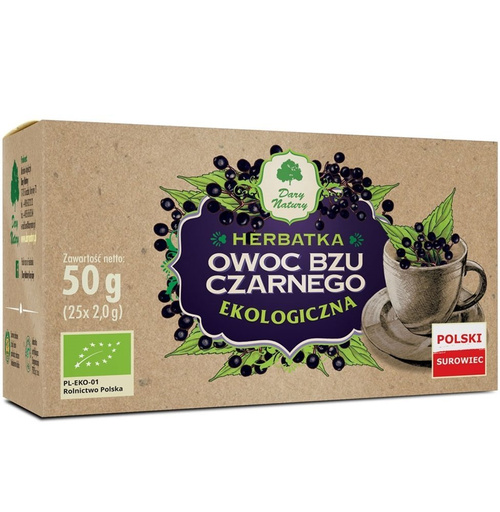 Bez czarny owoc - herbatka ekologiczna 50 g - Dary Natury