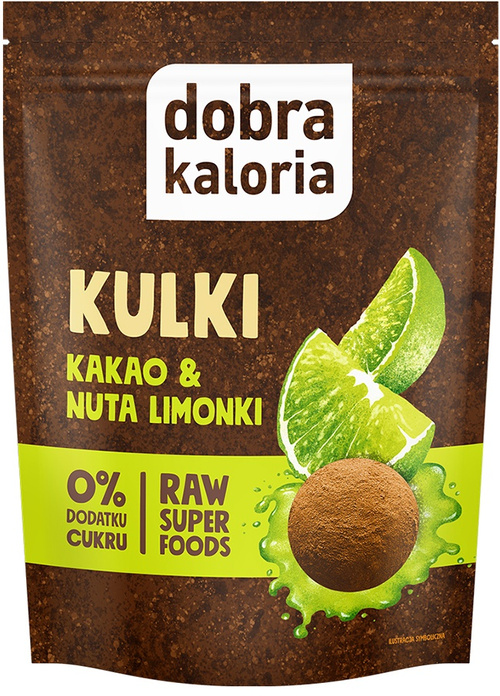 Kulki Mocy kakao & nuta limonki 65 g Dobra Kaloria - przekąska Bez Cukru