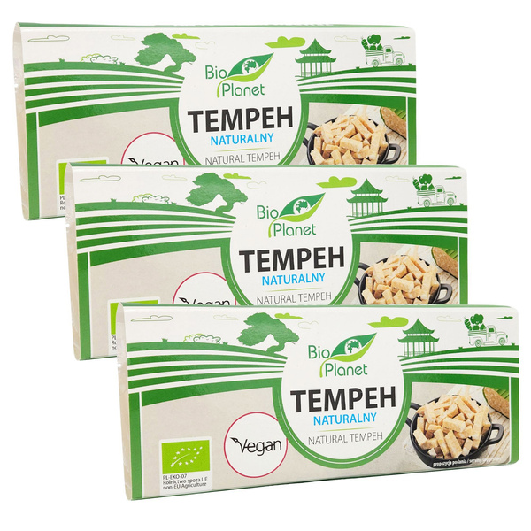 Tempeh naturalny wegański Ekologiczny Zestaw 3x 300 g Bio Planet