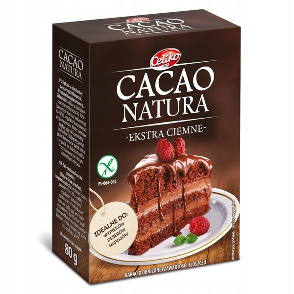Kakao ekstra ciemne Bezglutenowe 80 g Cacao Natura - Celiko