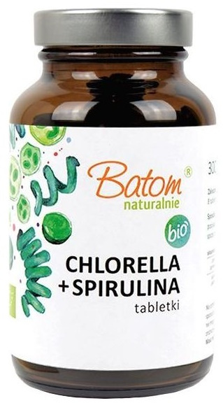 Chlorella + Spirulina 500 mg Ekologiczna BIO 240 sztuk tabletki Batom - suplement diety