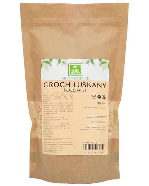 Groch żółty łuskany połówki 500 g łuszczony