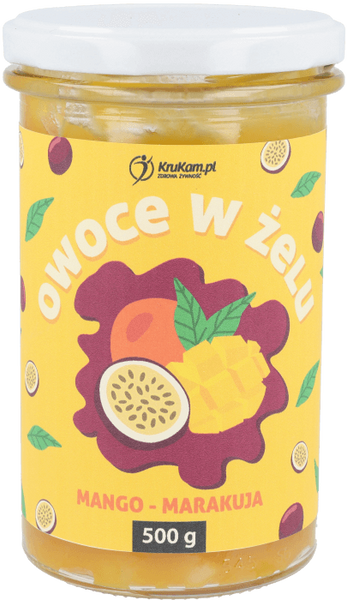 Frużelina z erytrytolem Mango Marakuja - owoce w żelu Bez Cukru 500 g - Krukam