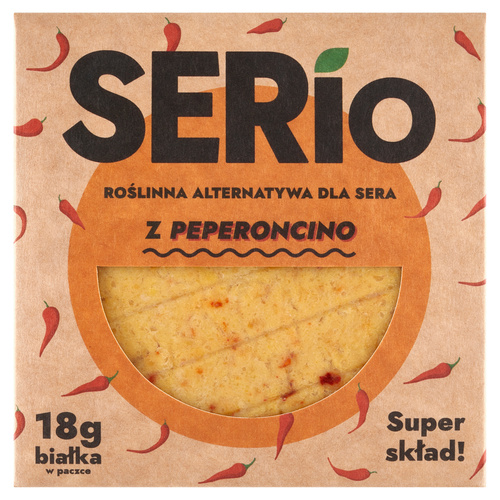 Ser roślinny SERio Peperoncino 150 g - roślinna alternatywa dla sera VEGE (WAŻN. 12.02.2025)