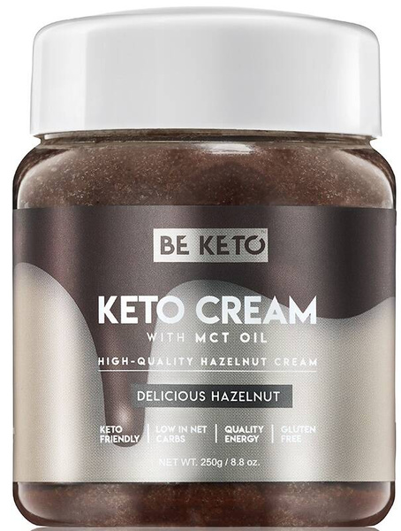 Keto Krem Orzech Laskowy + olej MCT bez cukru 250 g BeKeto Cream Delicious Hazelnut