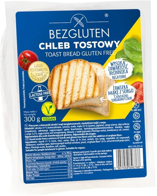 Chleb tostowy bezglutenowy 300 g Bezgluten