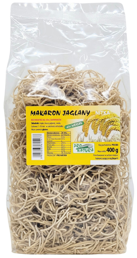 Makaron jaglany nitki 400 g Po Natura