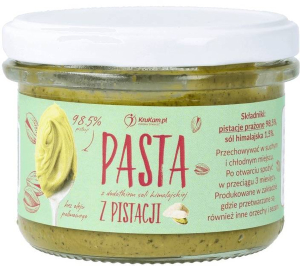 Pasta z pistacji z solą himalajską naturalna - masło orzechowe Bez Cukru 150 g KETO - Krukam