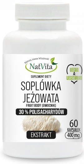 Soplówka Jeżowata ekstrakt 400 mg - suplement diety 60 kaps. - NatVita