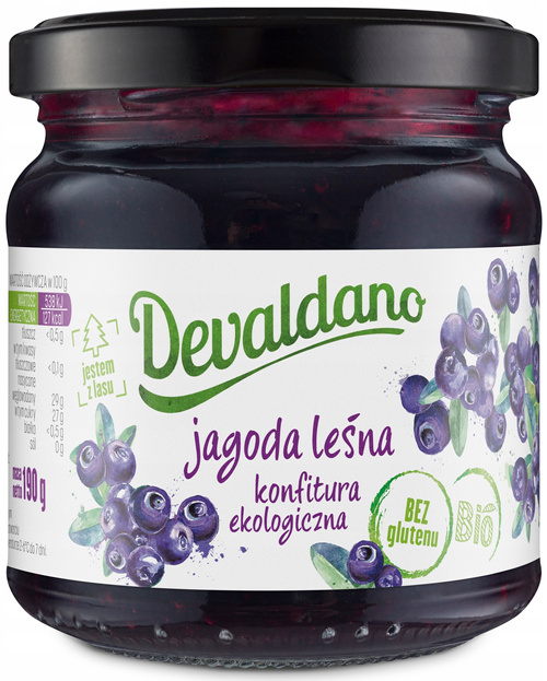 Konfitura jagodowa BIO 190 g Devaldano