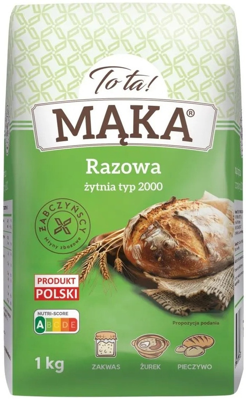 Mąka razowa żytnia typ 2000 1 kg To Ta!