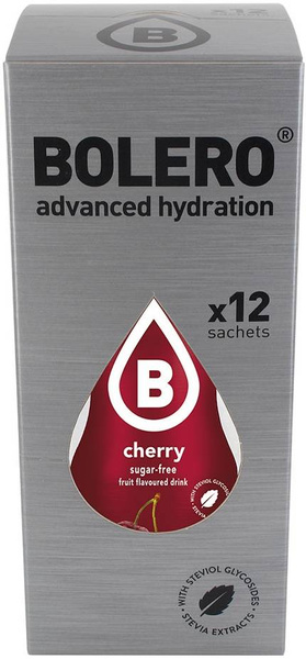 Bolero Drink Cherry Box 12 szt. - napój w proszku ze stewią Wiśnia 9 g