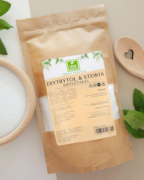 Erytrytol + Stewia kryształki 1 kg erytrol stevia - zdrowy słodzik