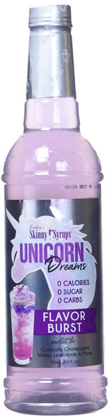 Syrop bez cukru Maliny z lukrem i watą cukrową 750 ml Skinny Syrups Unicorn Dreams