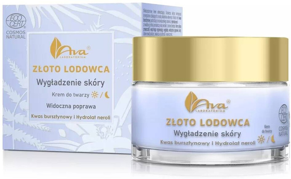 Krem do twarzy na dzień/noc 50 ml Ava Laboratorium Złoto Lodowca Wygładzenie Skóry
