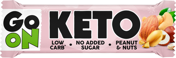 Baton orzechowy Bez Cukru 50 g Go On KETO Bar Peanuts & Nuts - Sante (WAŻN. 10.06.2025)