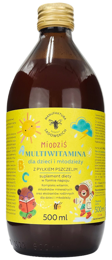 Olej z czarnuszki 250 ml Big Nature + Multiwitamina Miodziś Sadowskich 500 ml - suplement diety dla dzieci